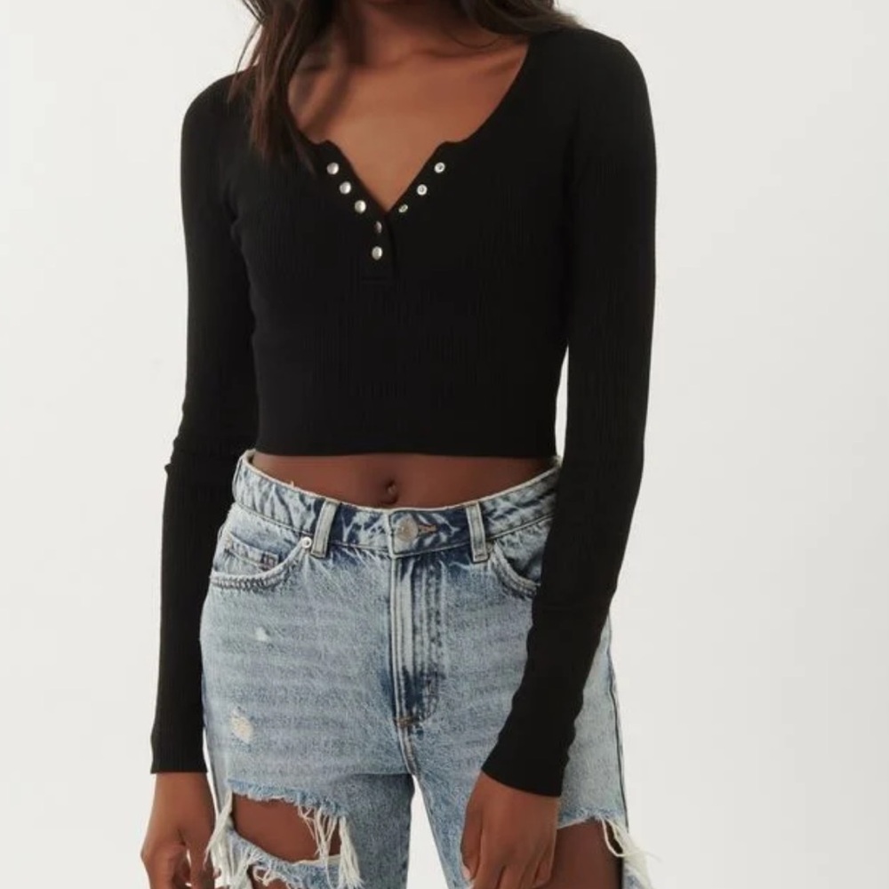 Garage Henley Long Sleeve - Black